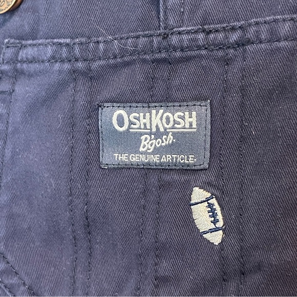 OshKosh B'Gosh Embroidered Football Navy Overalls 24M - Picture 4 of 5